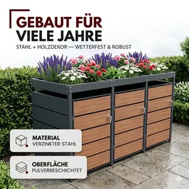 Albatros Mülltonnenbox 3er 120 x 240 cm anthrazit