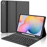 Hülle Mit Tastatur Für Samsung Galaxy S6 Lite 10.4" (2024/2022/2020), Hülle Mit Tastatur Für Samsung Galaxy Tab S6 Lite 2024, Kabellose Bluetooth Magnetisch Abnehmbarer Qwertz Layout, Schwarz