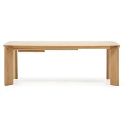 Kave Home Esstisch mit Auszug Jondal 200/280 x 100 cm Holz Braun Eiche 200