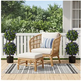 Homcom 2er-Set künstliche Lavendelbaumkugel groß 70 cm Kunstpflanze, Plastik künstliche Pflanzen im Topf, UV-beständiger Kunstblumen für Wohnzimmer Schlafzimmer Büro Garten Grün
