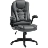 Homcom Bürostuhl, Chefsessel mit Wippfunktion, Hochklappbare Armlehne, Dunkelgrau