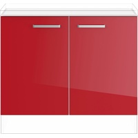 Impuls Küchen Spülenunterschrank »"Turin", Breite 100 cm«, Rot Hochglanz, , 82328039-0 B/H/T: 100 cm x 72,3 cm x 57,9 cm,