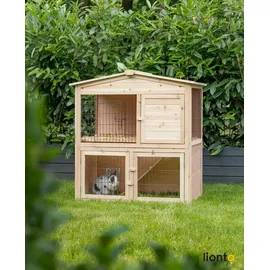 LIONTO Kleintierstall 98 x 54 x 100 cm braun