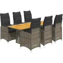 vidaXL Garten-Bistro-Set 7-tlg. Grau