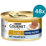 Purina 48 x 85g Feine Pastete Thunfisch Gourmet Gold Katzenfutter nass