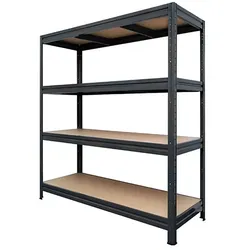 Schwerlastregal Weitspannregal - Schwarz - Gesamtlast: 1200 kg / 177 x 200 x 60 cm