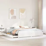 vidaXL Massivholzbett 180 x 200 cm Weiß