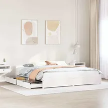 vidaXL Massivholzbett 180 x 200 cm Weiß
