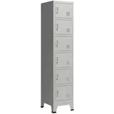 [en.casa] Schließfachschrank Stahl 180x38x45 cm Grau