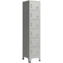 [en.casa] Schließfachschrank Stahl 180x38x45 cm Grau