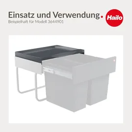 HAILO Systemdeckel 1223579 dunkelgrau | Ersatzdeckel aus Kunststoff für Abfallbehälter | Dunkelgrau