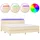 vidaXL Boxspringbett mit Matratze & LED Dunkelgrau 80x200 cm Stoff
