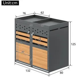 MC Star Mülltonnenbox 2er 120-240 Liter anthrazit