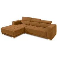 SOMETA Ecksofa Cocoon Samt Stoff Orange Amber