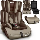 KIDUKU KIDUKU® Autokindersitz Kinderautositz Autositz Kindersitz 9-36kg Gruppe 1+2+3 Braun/Beige