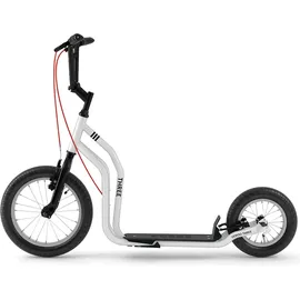 Yedoo Three Roller Scooter Tretroller - für Erwachsene und Teenager, bis 120 kg, mit Luftreifen 16/12 und verstellbarem Lenker Weiß - Weiß