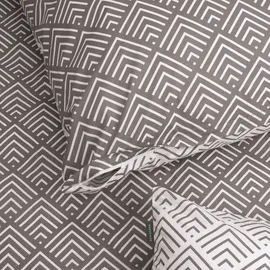 SCHIESSER Mabel Abstraktes Muster Grau 135 x 200 cm + 80 x 80 cm