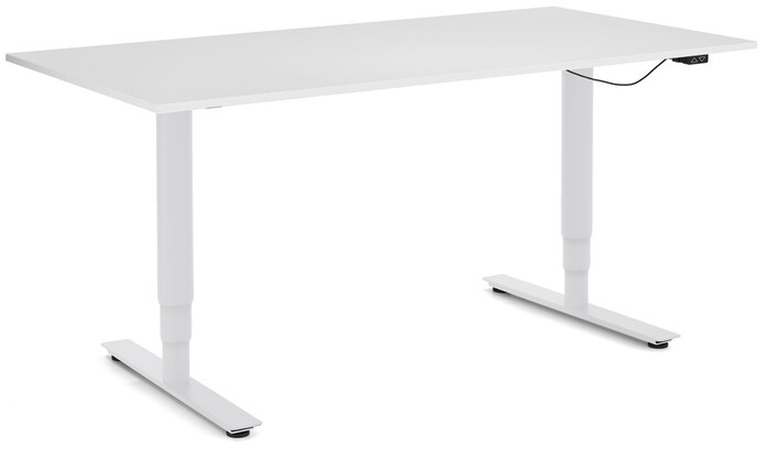 Schreibtisch W-Life E-Table Wagner weiß, Designer Peter Wagner, 59-125 cm. Tischplatte 2.2x180x80 cm