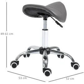 Homcom Rollhocker Kunstleder Grau