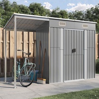 Festnight Geräteschuppen Fahrradschuppen Metall Geräteschrank Gartenhaus Fahrradunterstand Gerätehaus mit Pultdach Outdoor Schrank Gartenschuppen Garten Schuppen 277x110,5x181 cm