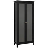 MID.YOU Mehrzweckschrank Schwarz Metall, 5 Fächer, 80x187x40 cm, stehend, Schlafzimmer, Kleiderschränke, Mehrzweckschränke