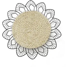 Art for the home Wandbild ART FOR THE HOME "Blumen Rotan Rund", schwarz (farbe bild(er): schwarz), B:47cm H:47cm T:4,5cm Ø:4,5cm, Metall, Bilder, ration Rattan Blume Metal Kunst Rund 74cm