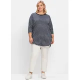 sheego Longshirt in marine-weiß | Gr.: 44/46,