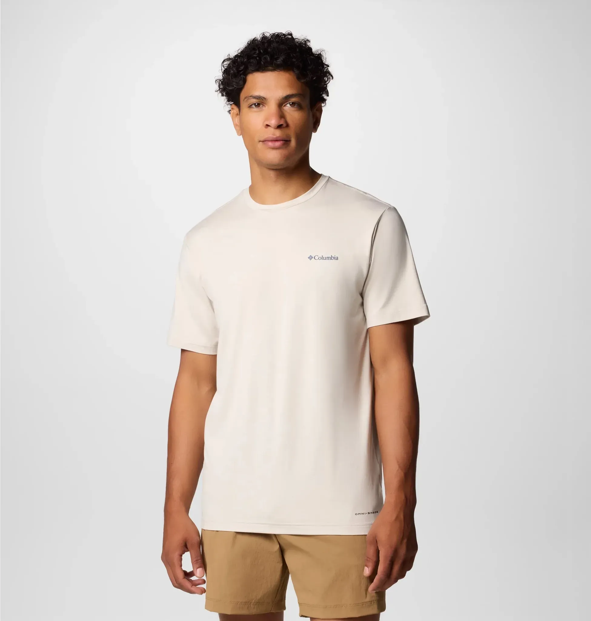 T-Shirt COLUMBIA, Herren, Gr. XXL, beige (schwarz stone h), Obermaterial: 94% Polyester, 6% Elasthan, Shirts T-Shirt, für Erwachsene, sportlicher Stil, Kurzarm, für Wandern und Trekking