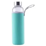 Testrut axentia Unisex – Erwachsene Wasserflasche Trinkflasche aus Glas, türkis, 1 l