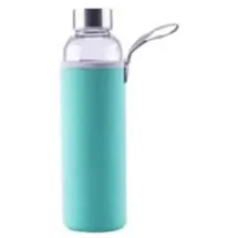 Testrut axentia Unisex – Erwachsene Wasserflasche Trinkflasche aus Glas, türkis, 1 l