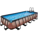 EXIT TOYS Wood Pool 540 x 250 x 100 cm inkl. Sandfilterpumpe