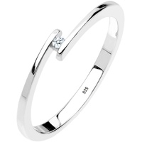DIAMORE Ring Damen Verlobungsring mit Diamant (0.02 ct.) in 925 Sterling Silber