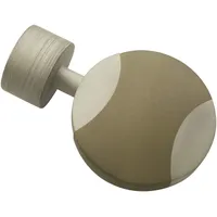 GARDINIA Disc 2 x Endstück, Metall, Silber/Cappuccino, für Ø 19 mm