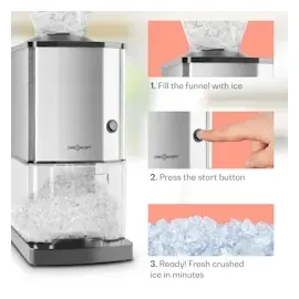 oneConcept Icebreaker Ice Crusher 15kg/h 3,5Liter Eisbehälter Silber