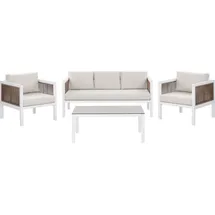 Beliani Borello Loungeset Weiß/Braun/Beige