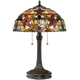 Tischlampe FARFALLA 6 Bronze H:58cm 2xE27 Tiffany Lampe Wohnzimmer Nachttisch