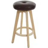 Mendler Barhocker Navan, Barstuhl Tresenhocker, Holz Kunstleder drehbar bordeaux, helle Beine