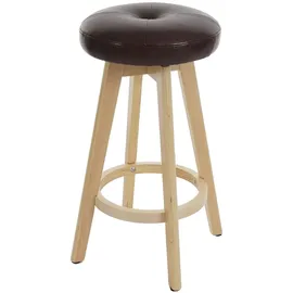 Mendler Barhocker Navan, Barstuhl Tresenhocker, Holz Kunstleder drehbar bordeaux, helle Beine