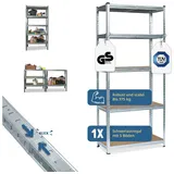 Grafner Lagerregal Metall/MDF 75x30x172cm Silber 5 Etagen