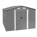 Estexo - Geräteschuppen Gerätehaus Gartenhaus 486x257x178 cm Metall Fundament Hellgrau