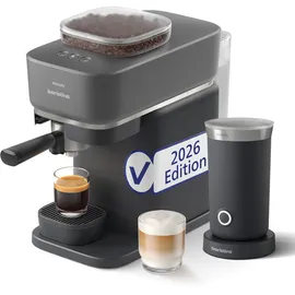 Philips Baristina Espressomaschine BAR308/60 Schwarzgrau inkl. Milchaufschäumer