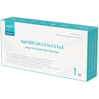 EUROPAPA 1x Corona Laientest Schnelltest und Grippe Test auf Covid-19 und Influenza A/B, Antigentest Selbsttest SARS-CoV-2 Flu A Flu B 3in1 Combo Rapid Test Cassette, für Zuhause, Einzelverpackt