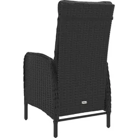 vidaXL 3-tlg Bistro-Set Poly Rattan und Glas Schwarz Modell 1