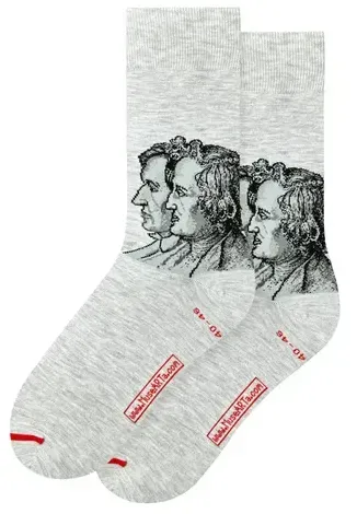 MuseARTa Unisex Socken Ludwig Emil Grimm - Brüder Grimm - Grey - 36-40