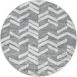 Teppich AYYILDIZ TEPPICHE "PISA 4705", grau, H:20mm Ø:80cm, Polypropylen (PP), Teppiche, auch rechteckig, Hoch Tief Struktur, Wohnzimmer, Schlafzimmer