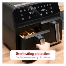 Alpina Doppel-Heißluftfritteuse 8L 1700W Schwarz