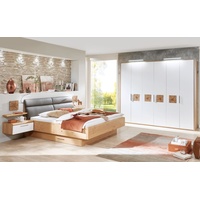Disselkamp Schlafzimmer Cena in Wildeiche Furnier/Lack weiß,  Liegefläche 200 x 200 cm