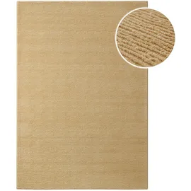 WECON HOME Teppich WECON HOME "Castello ONE", sand beige, B:200cm H:7mm L:300cm, Schurwolle, Teppiche, Teppich, Schurwolle, Kurzflor mit Hoch-Tief-Effekt, Wohnzimmer, Streifenmuster