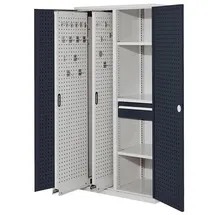 Kappes Vertikalschrank RasterPlan Mod. 82 RAL 7035/7016 Tür innen Lochplatten mit Ausstattung