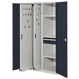 Kappes Vertikalschrank RasterPlan Mod. 82 RAL 7035/7016 Tür innen Lochplatten mit Ausstattung